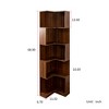 PDTEND 5-Tier Freestanding Corner Bookshelf with Baffle and Lights, Display Shelf Stand for Living Room, Bedroom, Office, or Kitchen - 3 of 4
