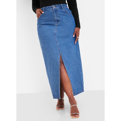 Dana Denim Midi Skirt - Blue Wash