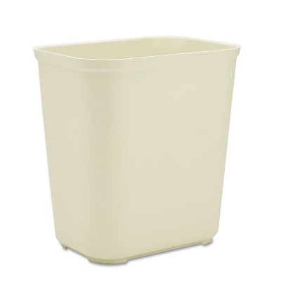 Rubbermaid Commercial Fire-Resistant Wastebasket Rectangular Fiberglass 7gal Beige 254300BG