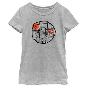 Girl's The Nightmare Before Christmas Halloween Sally Pumpkin Sketch T-Shirt - 1 of 4