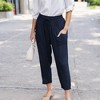 Amaryllis Women's Drawstring Wide-Leg Crop Pants Lightweight Relaxed Fit Versatile Everyday Style with Pockets - 3 of 4