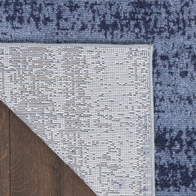 Essentials Denim Blue Abstract Indoor/Outdoor Square Rug