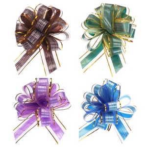 Unique Bargains Bright Large Organza Pull Bow Gift Wrapping Ribbon for Wedding 20 Pcs - 1 of 4