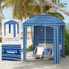 Aghana Digitals 5.8'x5.8' Portable Beach Cabana Umbrella with Removable Walls, Vents, Ruffles & - 3 of 4
