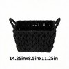Angel Sar Medium Black Woven Rope Storage Basket, 2 Pack Decorative Baskets with Iron Frame, 14.25x11.25x8.5 Inch - 3 of 4