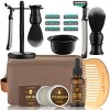 Fathers Day Gifts LOVERYMEN Ultimitae Beard Shaving Kit wrapped in a Luxury Brown Leather Bag - 2 of 4