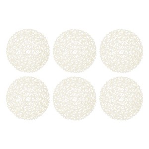 DII Woven Paper Placemat Set 6 Piece, Off-White, 15" Dia - 1 of 4