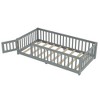 Ridstar 77.5  in. W Children's Twin Bed with Safety Rails and Door-Gray - 3 of 4