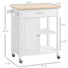 NicBex 1 Drawer Rolling Kitchen Island Cart with 1 Cabinet and 2 Open Shelves,Kitchen Island on Wheels with Towel Rack,Island Table for Kitchen - 3 of 4