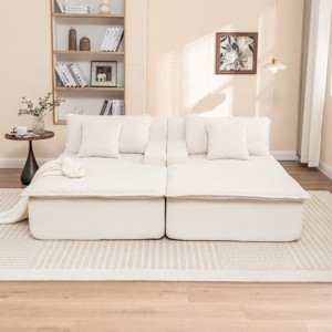 Modern Corduroy Chaise Lounge Chair Set of 2, Oversized Sleeper Sofas with High-Resilience Foam for Bedroom or Living Room – The Pop Home - 1 of 4