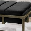 Kumasinova Modern Upholstered Velvet Ottoman Bench with Brass Finish – 49" Wide, Foot Stool with Channel Pleating, Entryway Bench, End of Bed Bench - 3 of 4