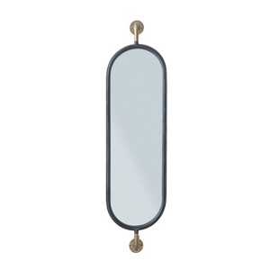 Storied Home Oval Metal Framed Wall Mirror with Brackets: Modern Decor, Iron Frame, Wall Mount - 1 of 4