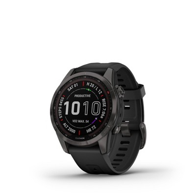 Garmin fenix 7S - Sapphire Solar Carbon Gray DLC Titanium with Black Band