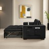 Leovsnove 55.5" Convertible Sofa Bed, 3 in 1 Velvet Pull Out Couch with Side Pockets and Adjsutable Backrest, Lumbar Pillows - 3 of 4