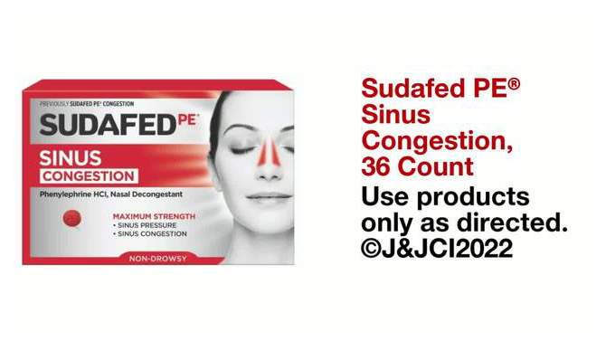 Sudafed PE Maximum Strength Congestion & Sinus Pressure Relief Tablets - 36ct, 2 of 9, play video