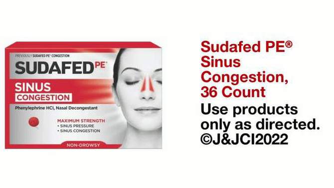 Sudafed PE Maximum Strength Congestion & Sinus Pressure Relief Tablets - 36ct, 2 of 9, play video