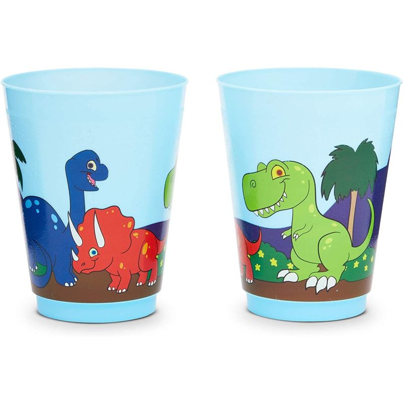 Blue Panda 16 Packs Plastic 16 oz Party Cups, Dinosaur Reusable Tumblers for Kids Boys Birthday, Blue, 3 of 7
