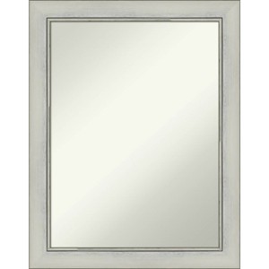 22" x 28" Non-Beveled Flair Patina Bathroom Wall Mirror Silver - Amanti Art: Modern Rectangular Vanity, Includes Mounting Hardware - 1 of 4