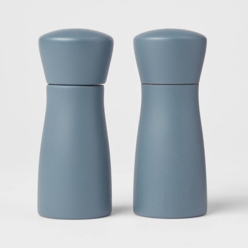 2pc Acacia Indented Salt and Pepper Grinder Set Blue - Threshold™