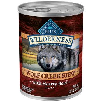 Blue Buffalo Wilderness Wolf Creek Stew High Protein Natural Wet Dog Food with Hearty Beef Stew in Gravy - 12.5oz