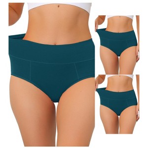 Allegra K Women's High-Waisted Available in Plus Size Tummy Control Briefs 3 Packs - 1 of 4