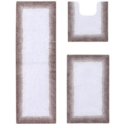 Torrent Collection 3 Piece 100% Soft Cotton Tufted Weave Bath Rug Set, Ombre Pattern, Super Soft & Absorbent, Machine Washable Bathroom Mats