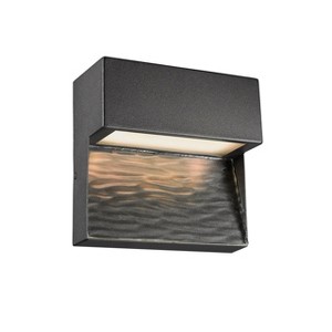 Chloe Lighting Cooper Contemporary Led Light Textured Black Outdoor Wall Sconce 6" Tall - 1 of 4