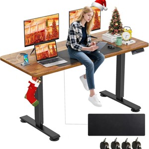 Homdox Origin Series Elec. Standing Mobile Home Office Desk 55" × 24" Ergonomic Computer Desk w/4 Preset Heights (Wheels additional 2.5" high) - 1 of 4