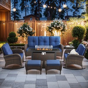 Gymojoy Sofa Rocker Chair with Propane Fire Pit Table - 1 of 4