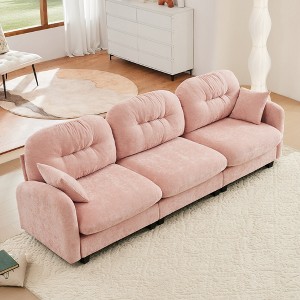 DOMETOUR Three-Seate Modular Sectional Couch,Soft Chenille Fabric High-Density Foam,Tufted Cushion Backrest Design for Bedrooms Living Rooms - 1 of 4