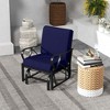 Costway 2 PCS Patio Rocking Chair with Cushion Heavy-Duty Metal Frame Smooth Glider Outdoor Black/Gray/Navy - 2 of 4