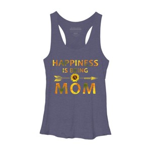 Women's Design By Humans Happiness is Being a Mom Sunflower Arrow By shirtpublic Racerback Tank Top - 1 of 2