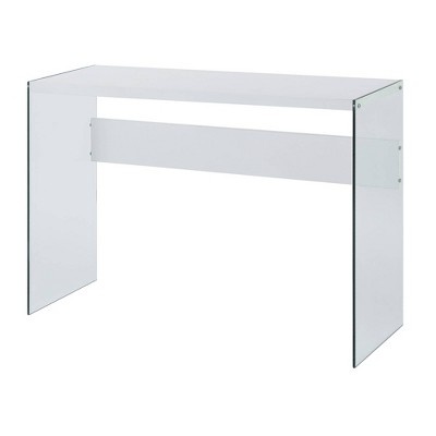 SoHo Console Table White - Breighton Home: Modern Entryway Furniture, Tempered Glass Shelf