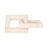 Modern Travertine Interlocking Square Sculpture for Home Decor - Stylish Ornament for Bathroom, Office, and Living Room Decor - 16", Ivory - 2 of 4