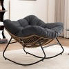 Lounge Rocking Chair,Chenille Upholstered Nursery Rocking Chair,Modern Rocking Chair with Metal Frame for Living Room,Apartment,Bedroom-Koiai - 3 of 4