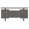 Sapphtopaz 60" Modern Computer Desk with 2 Drawers and Shelf Wood Office Desk with Metal Base and Cabinet Desk for Bedroom, Study Room, Office - 4 of 4