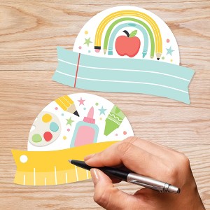 Big Dot of Happiness Cute and Colorful School - DIY Blank Paper Desk or Locker Labels - Classroom Name Tags - Set of 32 - 1 of 4