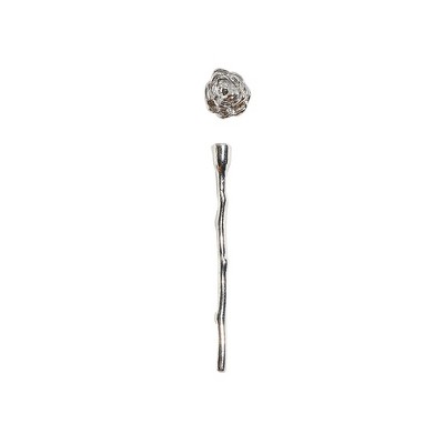 SOHI Women's Metallic Silver Party Cuff Earrings