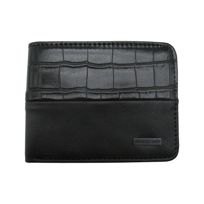  Members Only Men's 2 Tone Faux Croc RFID Protection Bifold Wallet 