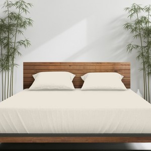 Emicey 2/3 set of cool bamboo fiber bed sheet covers, 12 inches deep, including 1 bed sheet and 2 pillowcases - 1 of 4