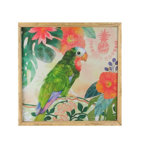 framed parrot prints