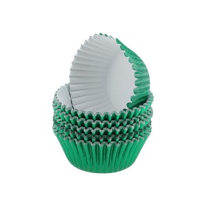 Unique Bargains Solid Color Disposable Baking Cups Aluminum Foil Greaseproof Paper 1.97"x1.18" 100 Pcs - 1 of 4