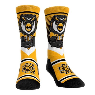 NCAA Kennesaw State Owls Adult Mascot Showdown Crew Socks - L/XL