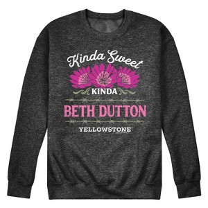 Men's - Yellowstone - Kinda Sweet Kinda Beth Dutton Graphic Fleece Sweatshirt - 1 of 4