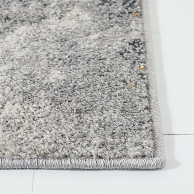 Elegant Square Gray Hand-Knotted Easy-Care Synthetic Area Rug