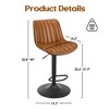 QingMoon Adjustable Bar Stools Set of 2, PU Leather Barstools, Swivel Counter Height Bar Chairs with Footrest and Backrest for Kitchen Island, Café - 4 of 4