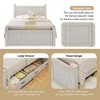 NicBex King Farmhouse Style Wood Panel Bed Frame with 3 Storage Drawers,4 Square Poster Wood Platform Bed Frame,Easy Assembly,White - 4 of 4