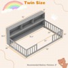 Safstar Twin Size Montessori Floor Bed w/ Bookcase Storage Shelves & Safety Fence Rails - 2 of 4