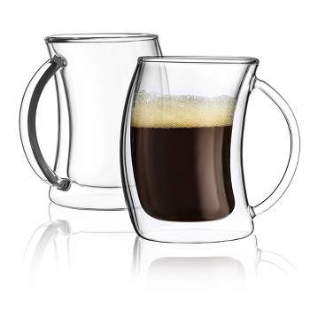 JoyJolt Caleo Collection Double Wall - Set of 2 - Insulated Glasses Espresso Cups - 2-Ounces