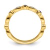 Black Bow Jewelry 14k Yellow Gold Created Sapphire & .05 Ctw Diamond Stackable Band - 2 of 4